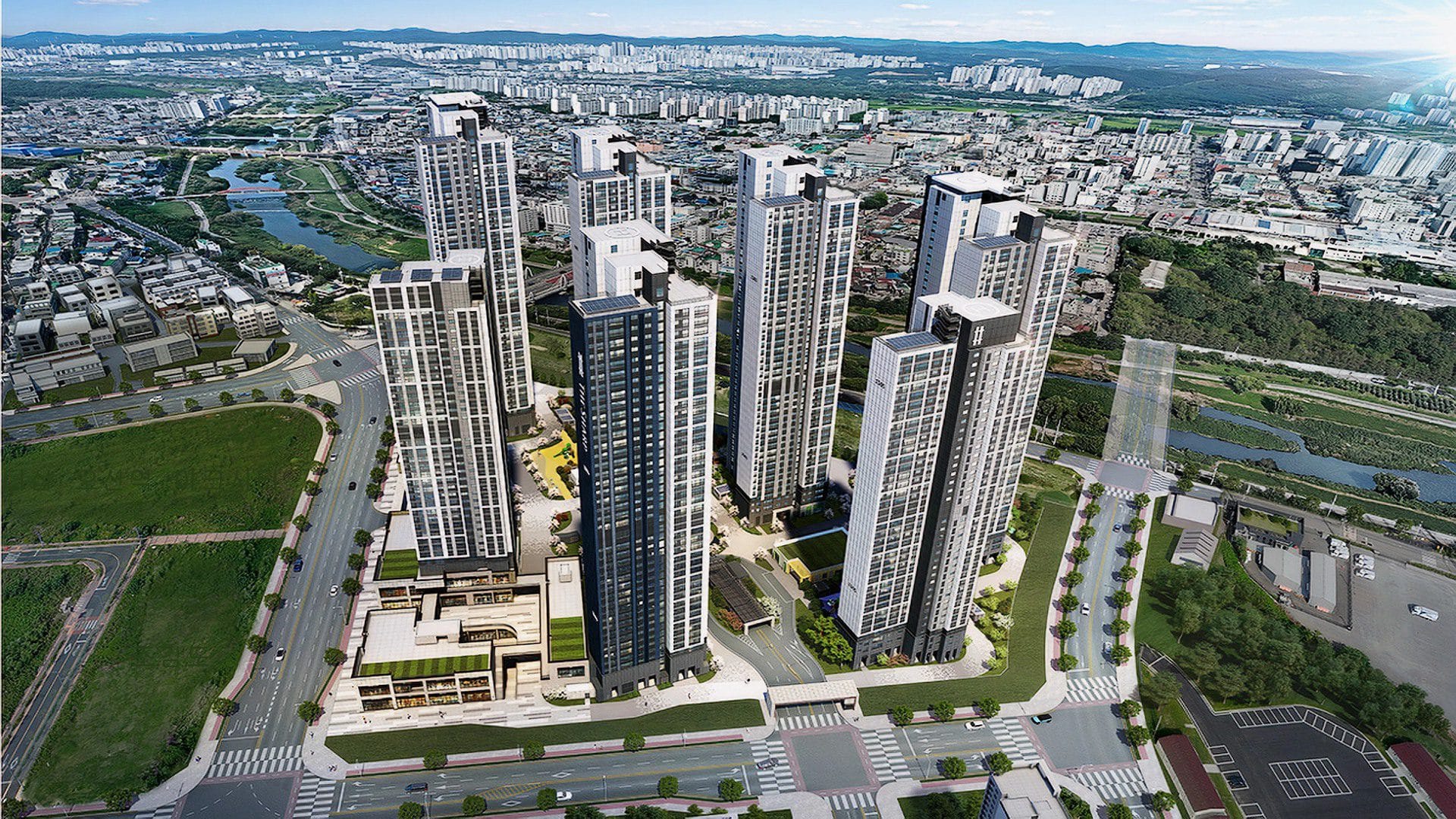 더샵 오산역 아크시티 외관 디자인 투시도